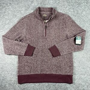 Outdoor Life Pullover Mens Large Burgundy Winetasting 1/4 Zip Mock Neck NEW